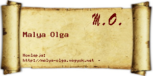 Malya Olga névjegykártya